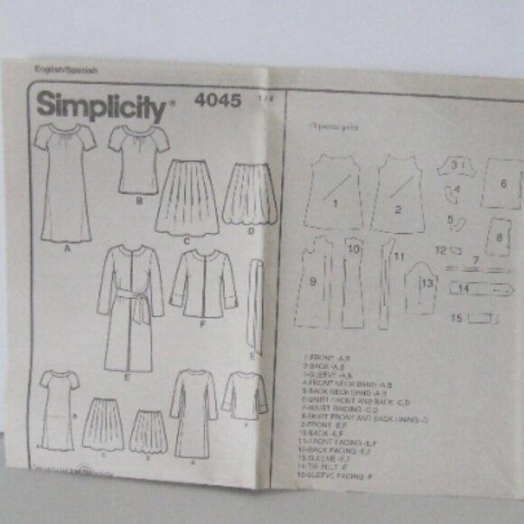 Simplicity sewing pattern dress suit uncut dress or skirt and top or jacket Y2K - Picture 5 of 7